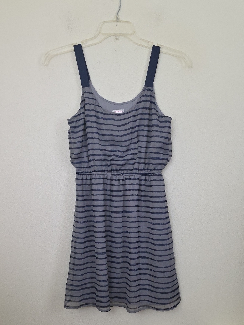 Xhilararion Gray & Blue Striped Dress M